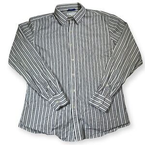 Teddy Stratford Shirt Men's Size 5 / XL ‎ Cotton Black and White Striped